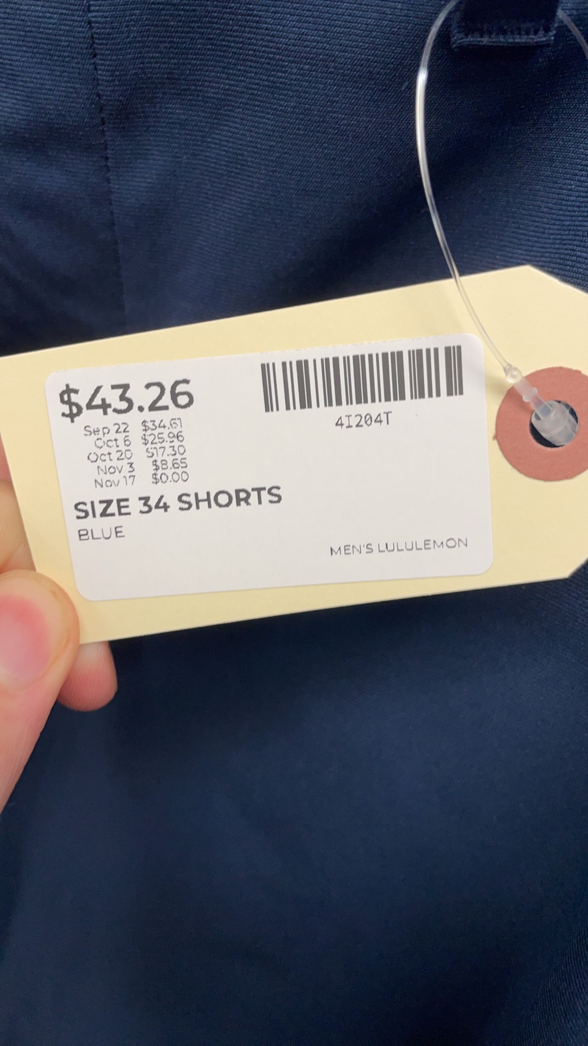 Lululemon Shorts Size 34 Blue