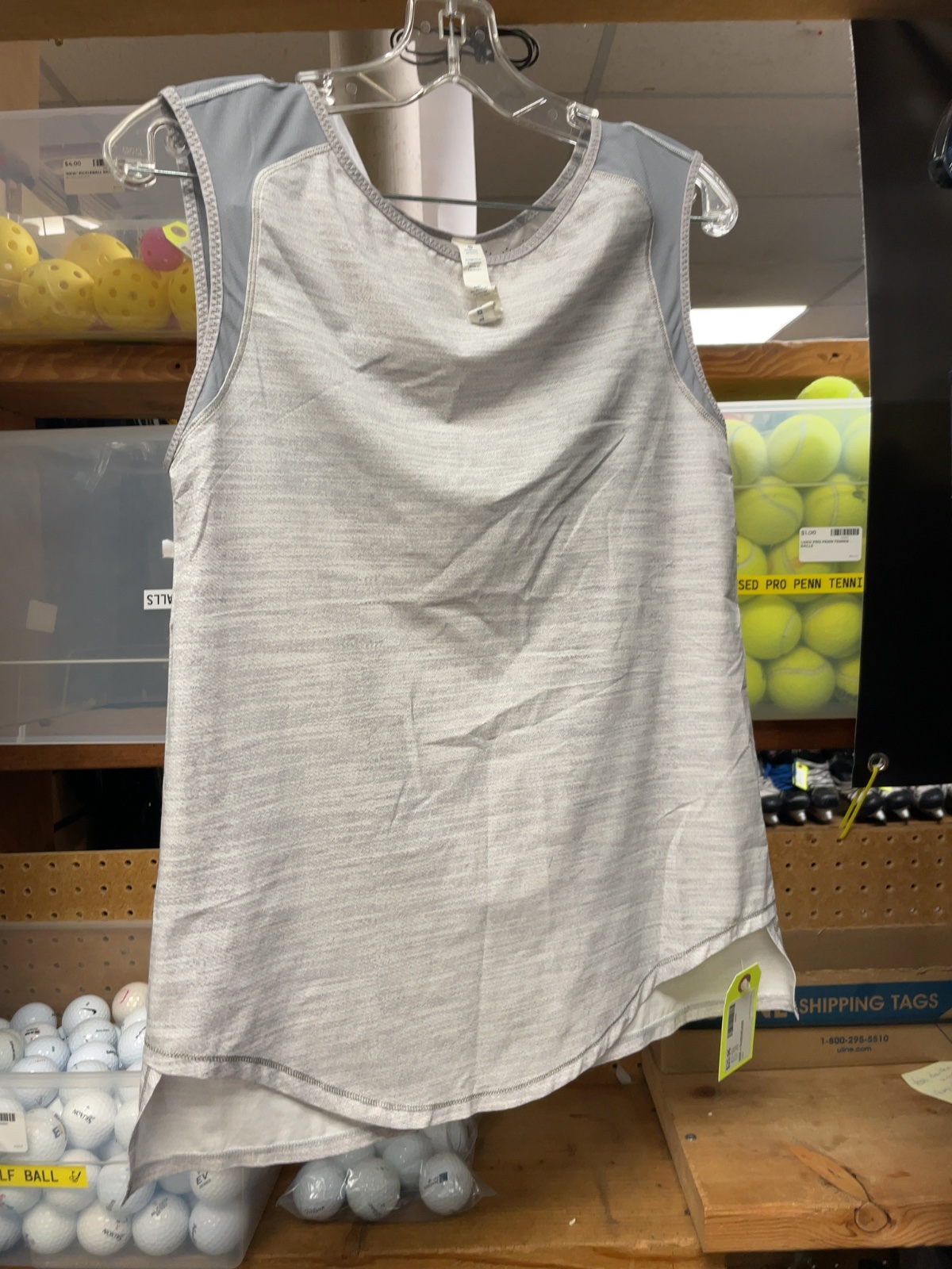 Lululemon Sleeveless Top Size 4 Grey Mesh Back