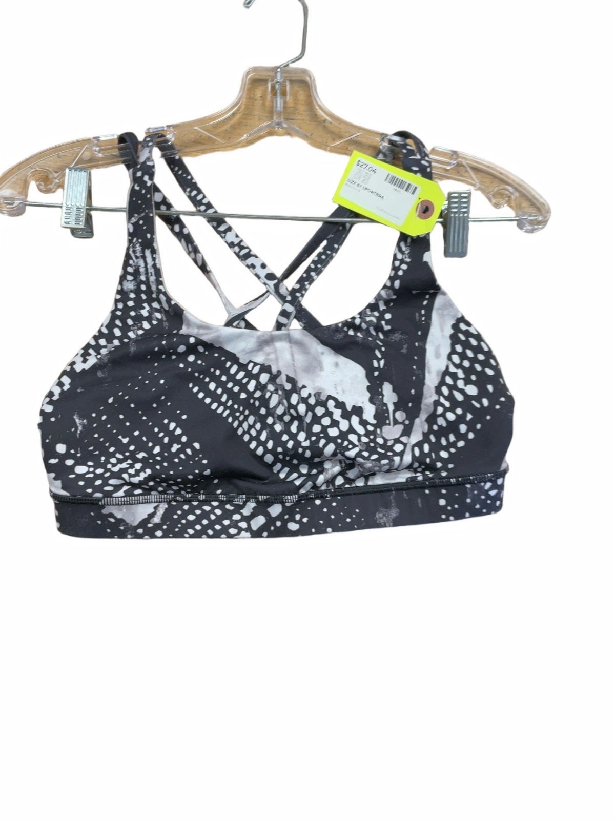 Lululemon Sport Bra Size 6 Black/White Patterned - image 1