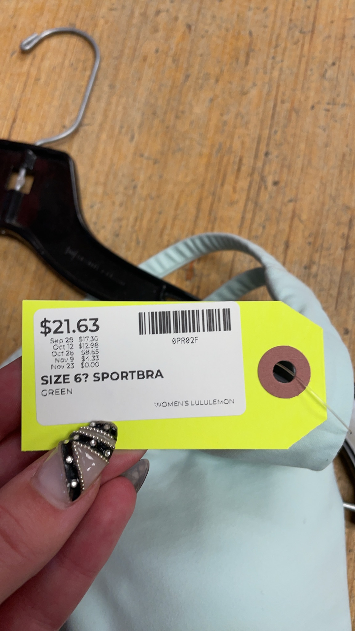 Lululemon Sport Bra Size 6 Mint Green