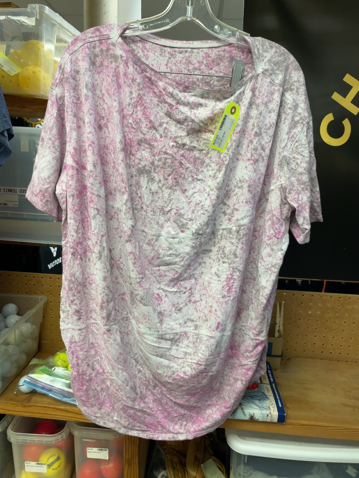 Lululemon T-shirt XXL Pink/Grey/White Marble