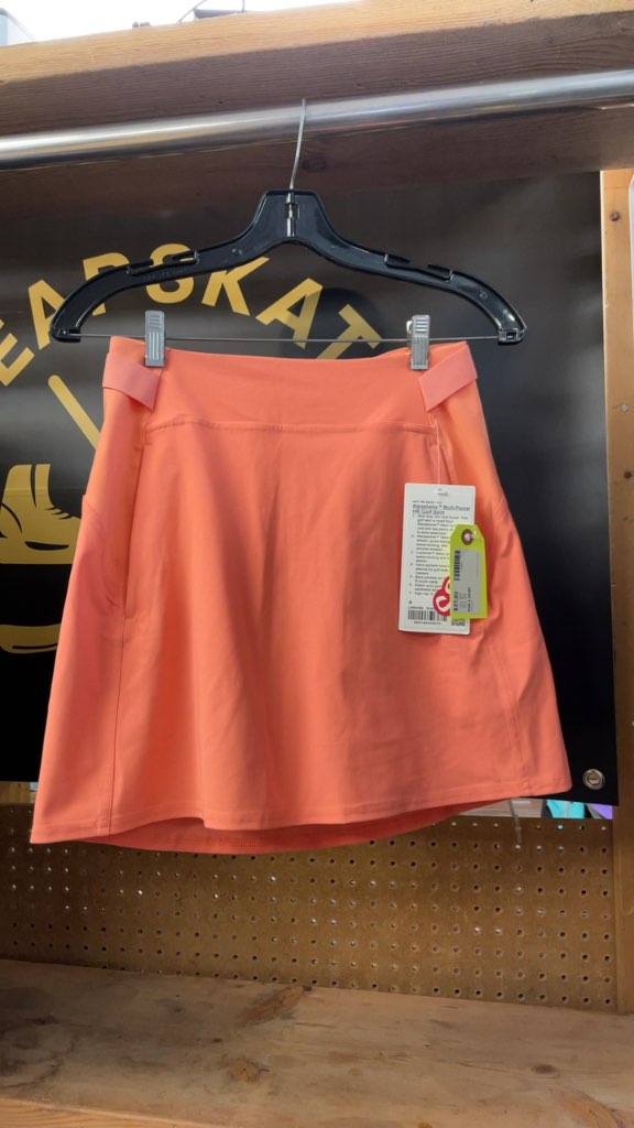 Lululemon Warpstreme Multi-Pocket HR Golf Skirt - Orange - Size 4