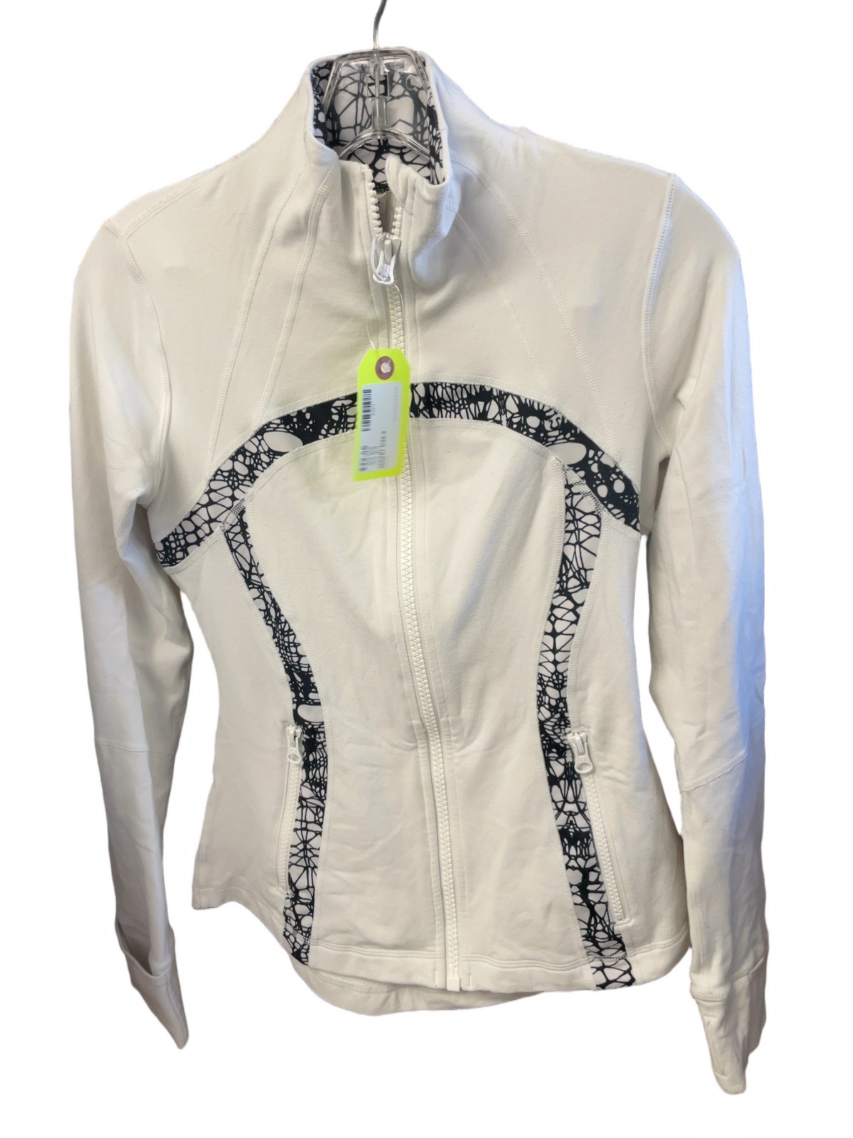 Lululemon White Patterned Zip-Up Jacket - Size 6 - image 1