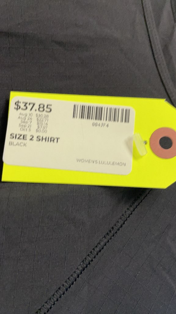 Lululemon Women's Black Short Sleeve Athletic Shirt - Size 2