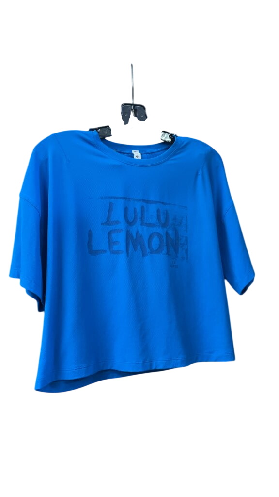 Lululemon Women's Graphic T-Shirt - Blue - Size 10
