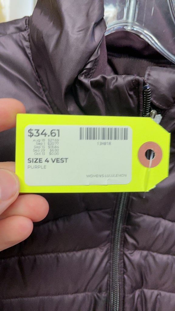 Lululemon Women's Quilted Vest - Purple - Size 4