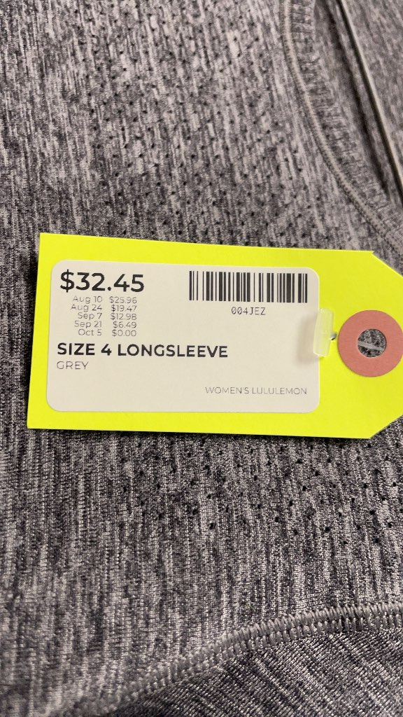 Lululemon Women's Size 4 Grey Long Sleeve Shirt