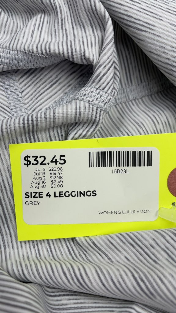 Lululemon Women's Size 4 Grey Striped Leggings