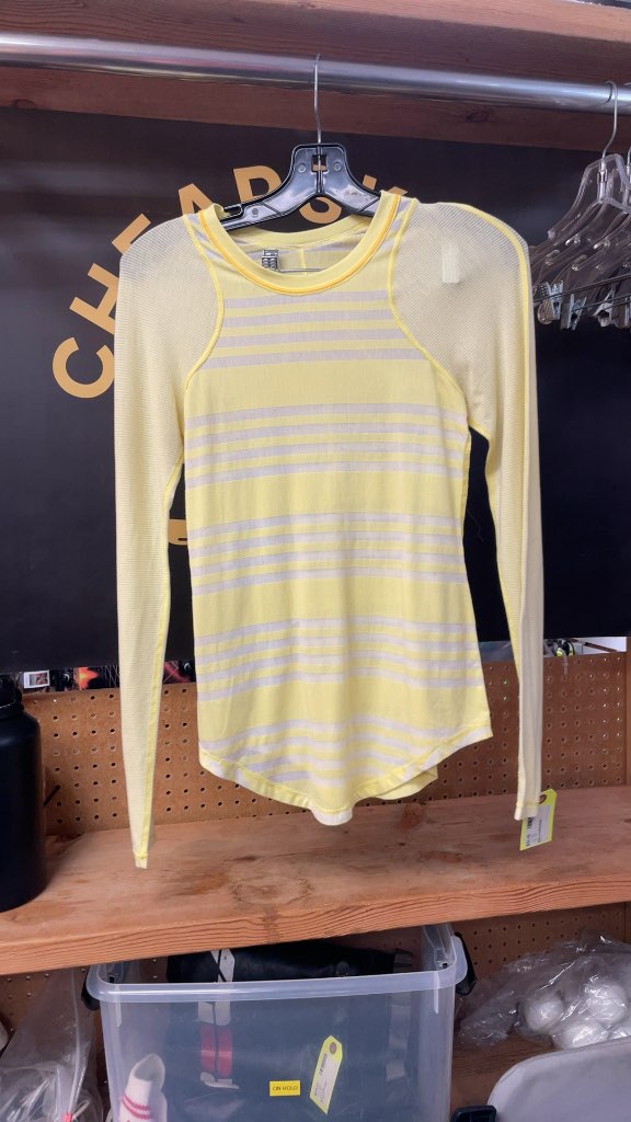 Lululemon Women's Size 4 Long Sleeve Striped Top - Yellow
