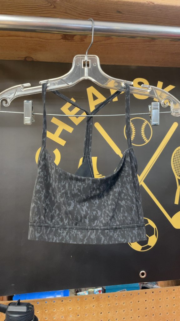 Lululemon Women's Sports Bra Size 8 Grey/Black Camo