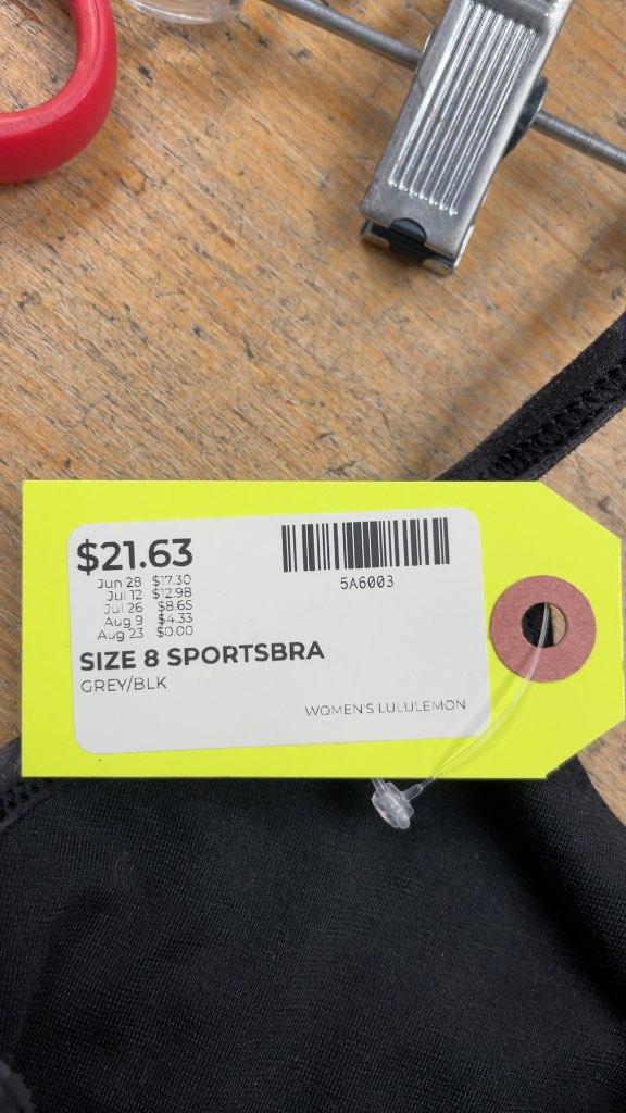 Lululemon Women's Sports Bra Size 8 Grey/Black Camo