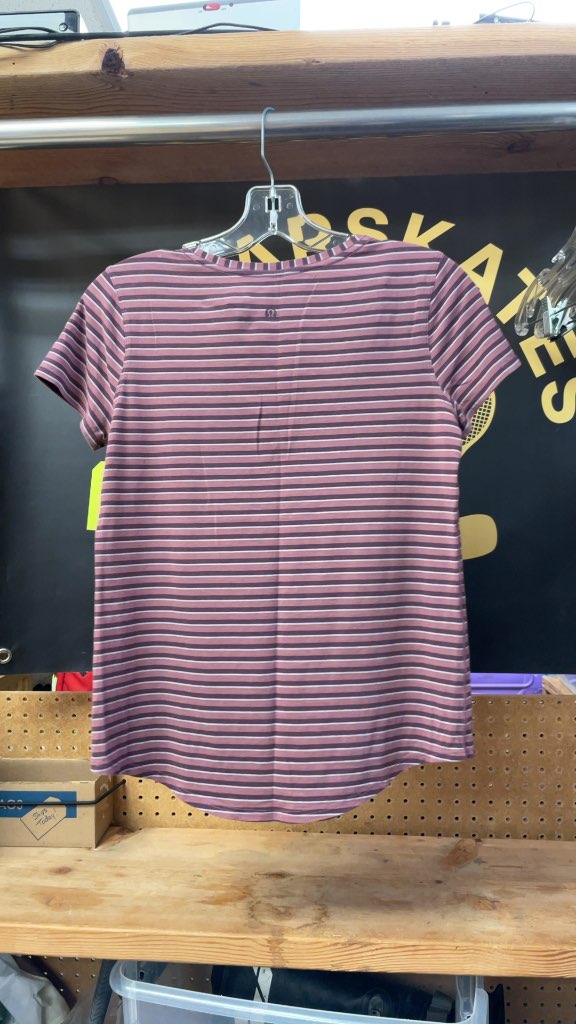 Lululemon Women's V-Neck Striped T-Shirt - Size 6