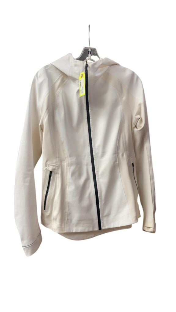 Lululemon Women's White Hooded Athletic Jacket - Size 8