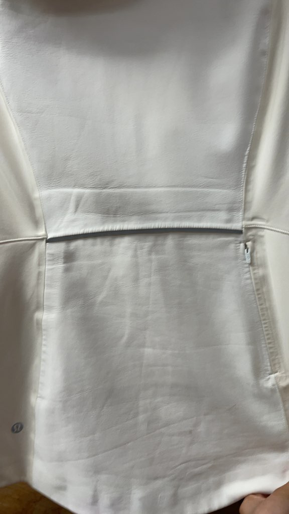 Lululemon Women's White Hooded Athletic Jacket - Size 8