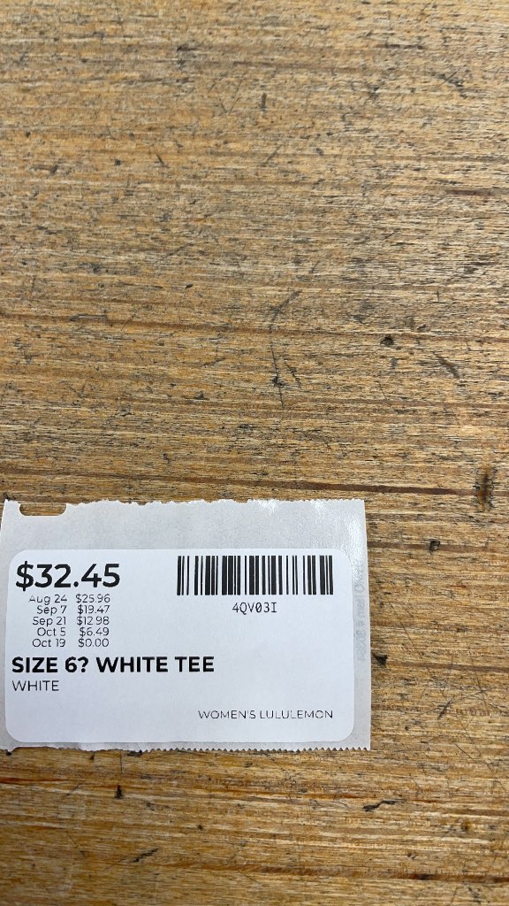 Lululemon Women's White Tee