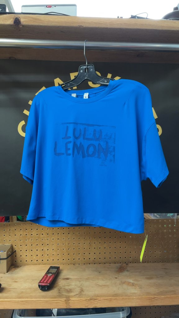 Lululemon x Ed Curtis Blue Train to Be Cropped Short Sleeve Shirt