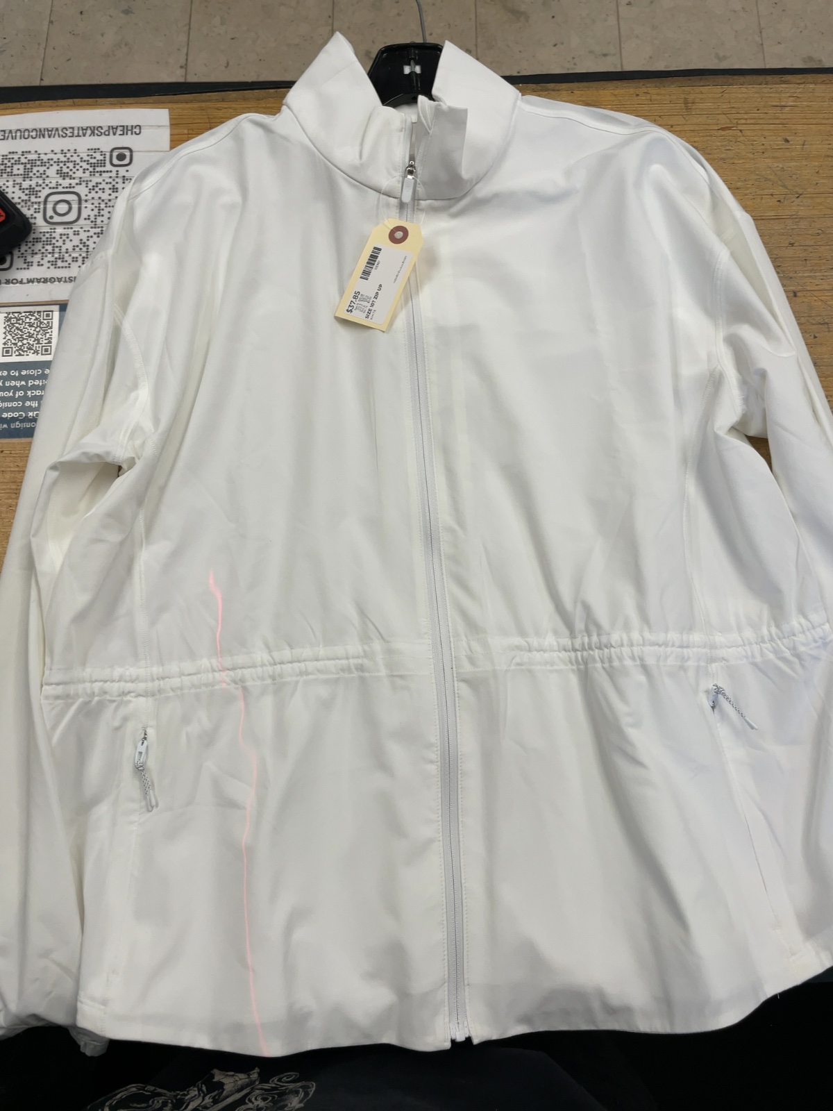 Lululemon Zip Up Jacket Size 10 White