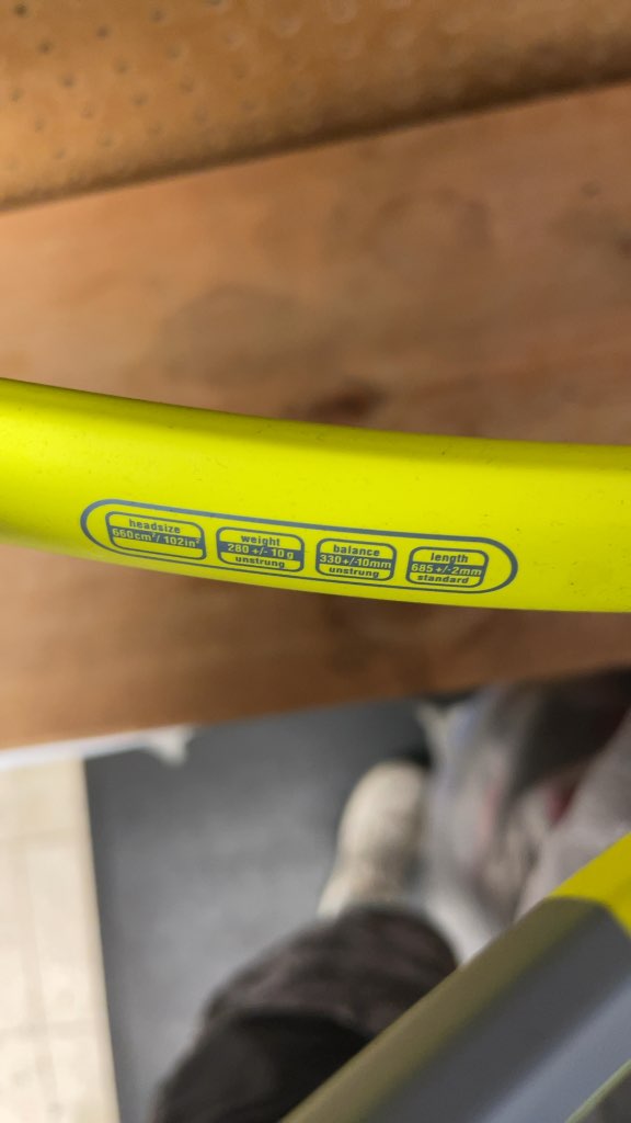 Lunnade Tennis Racquet - Yellow/Grey