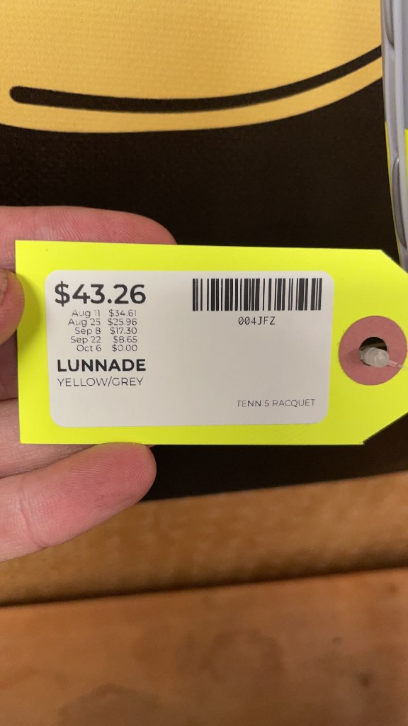 Lunnade Tennis Racquet - Yellow/Grey