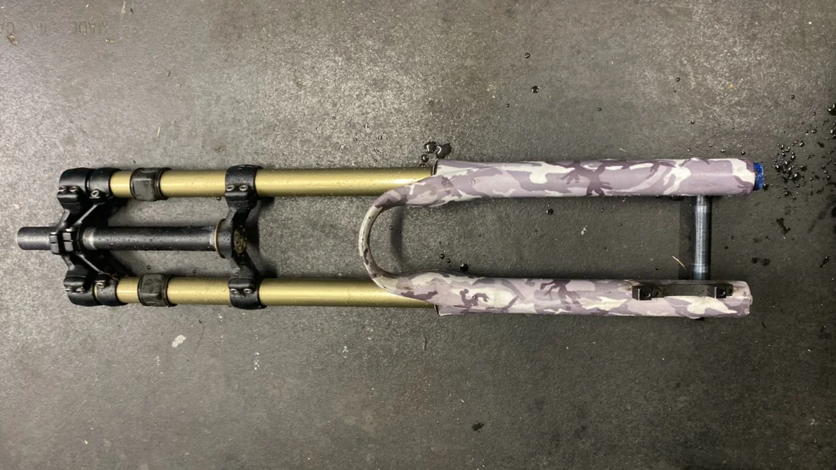Manitou Sherman Slider Dual Crown Suspension Fork - Used - Camo - image 2