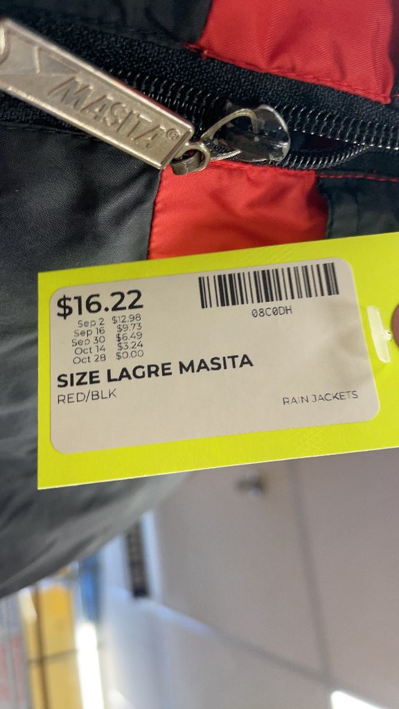 Masita Red & Black Rain Jacket
