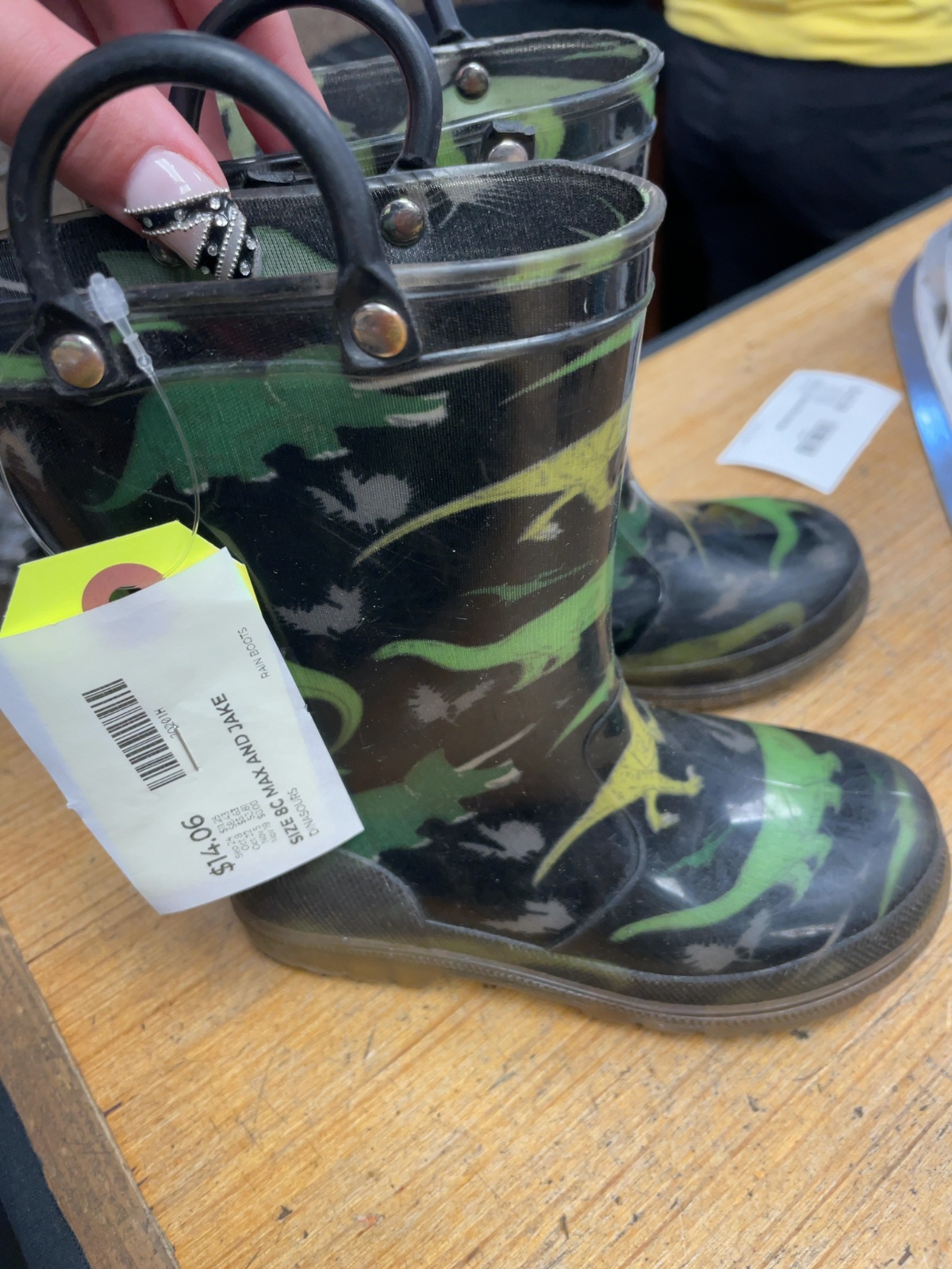 Max and Jake Dinosaur Rain Boots Size 8C