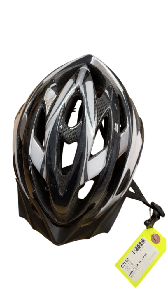 MEC Adult Large/XL Cycling Helmet - Black/White