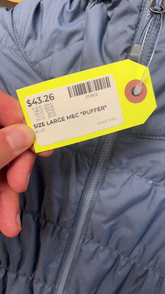 MEC Blue Puffer Jacket - Large