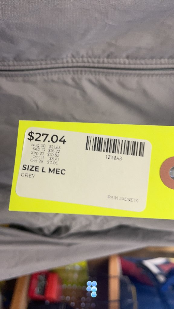 MEC Grey Rain Jacket - Size Large