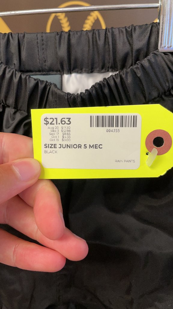MEC Junior 5 Black Rain Pants