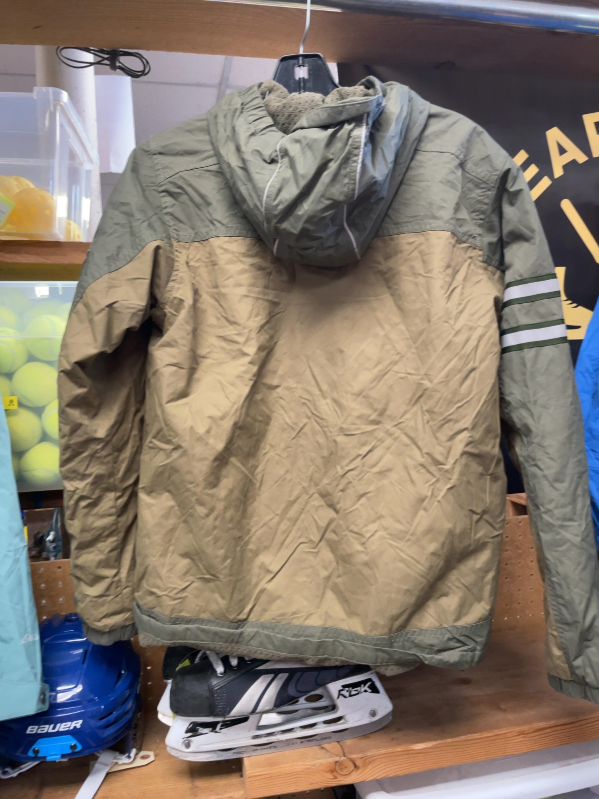 MEC Rain Jacket Junior 16 Two-Tone Green/Tan