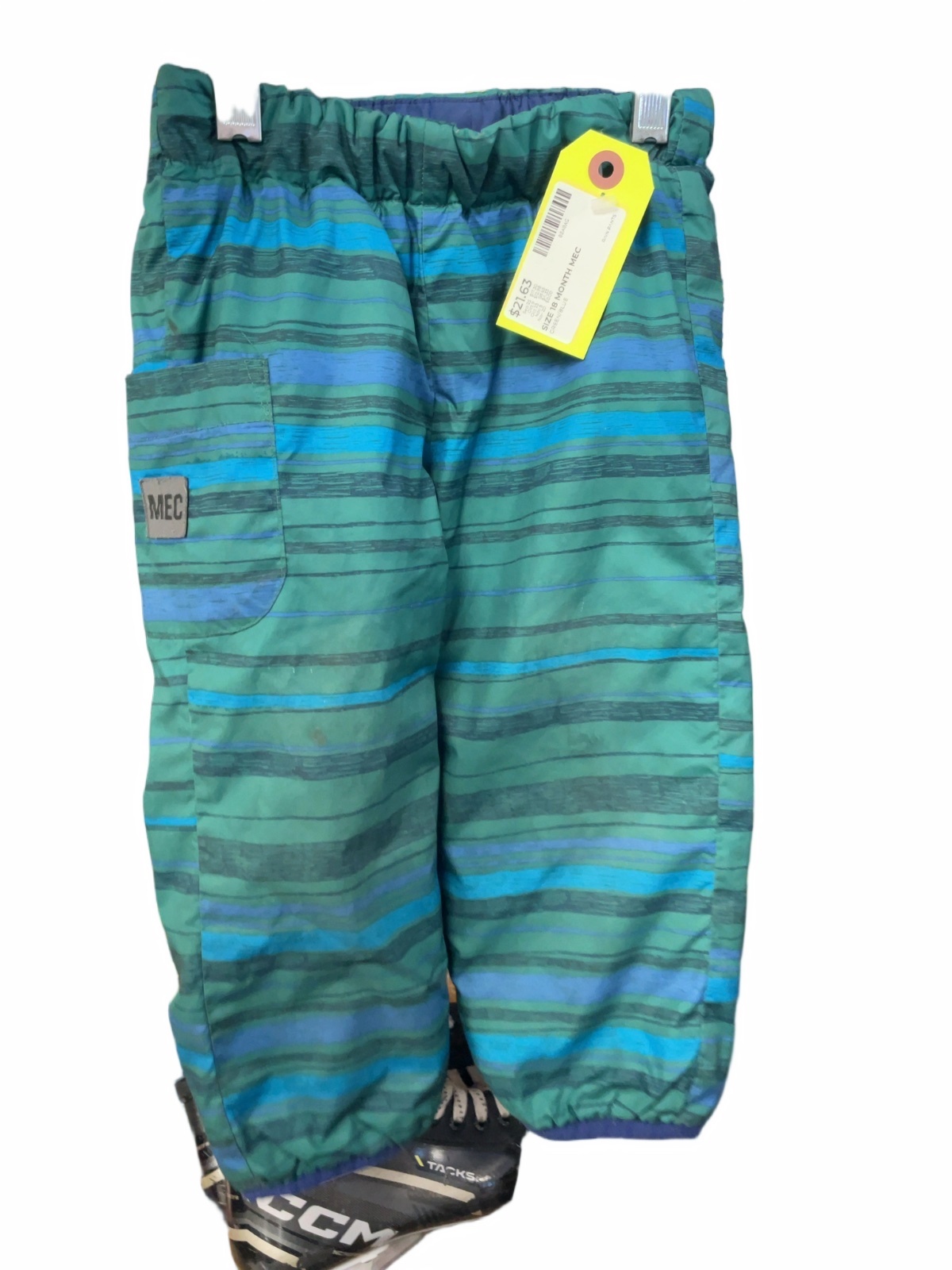 MEC Rain Pants 18 Month Green/Blue - image 1