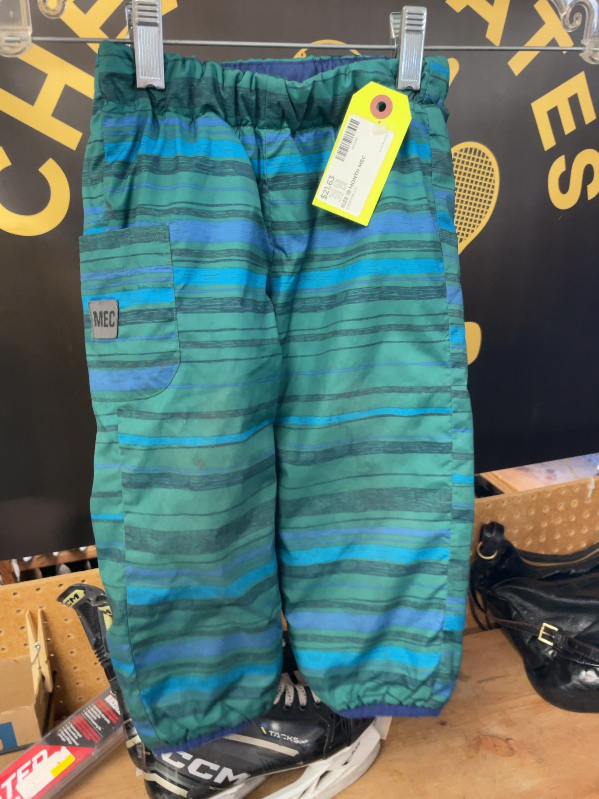 MEC Rain Pants 18 Month Green/Blue