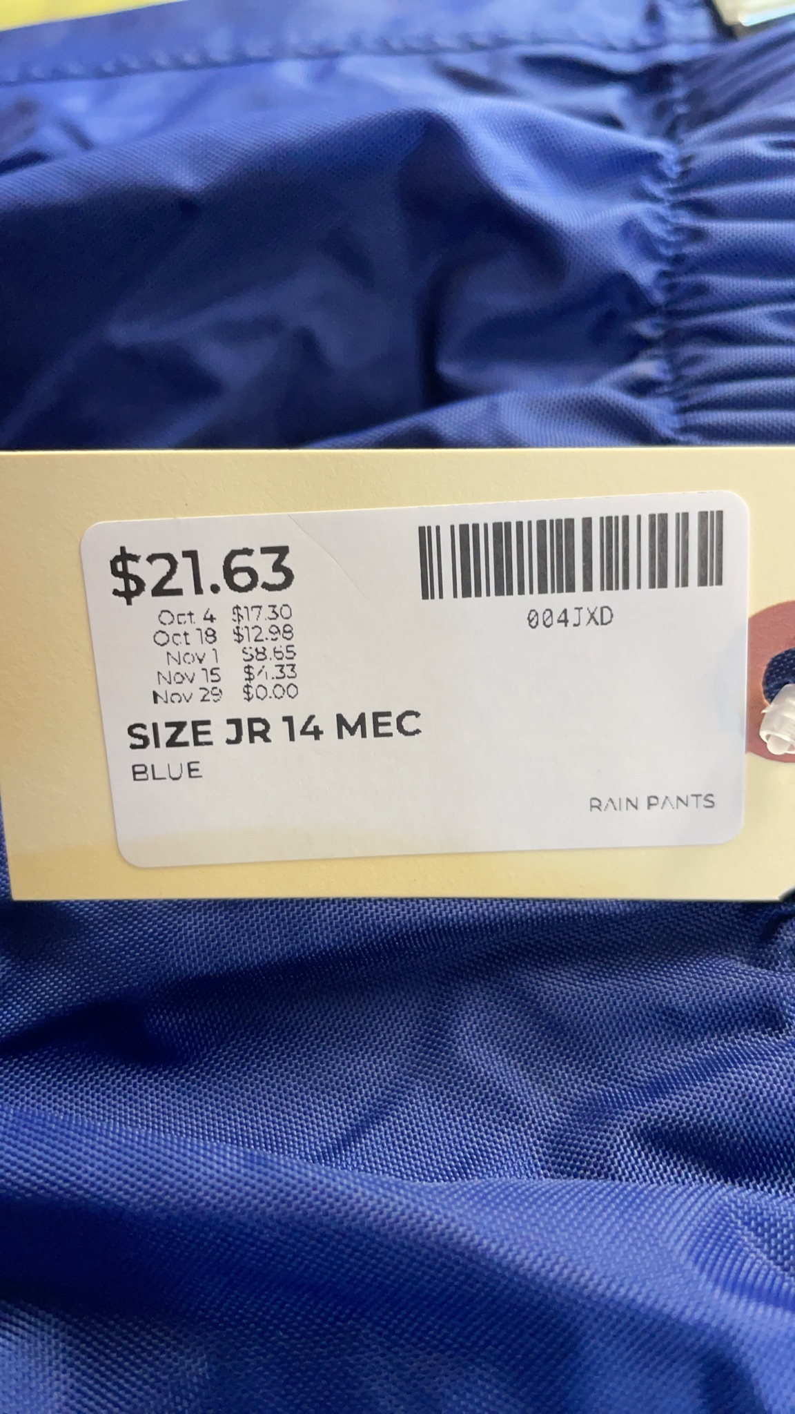MEC Rain Pants JR 14 Blue