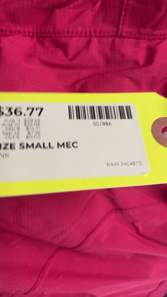 MEC Women's Pink Rain Jacket - Size Small