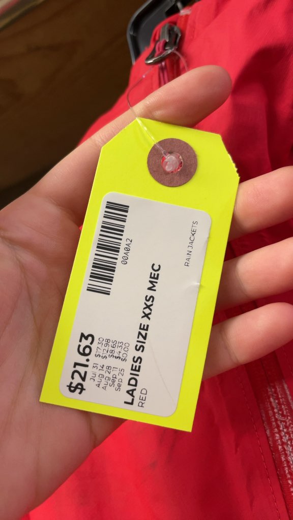 MEC Women's XXS Red Rain Jacket