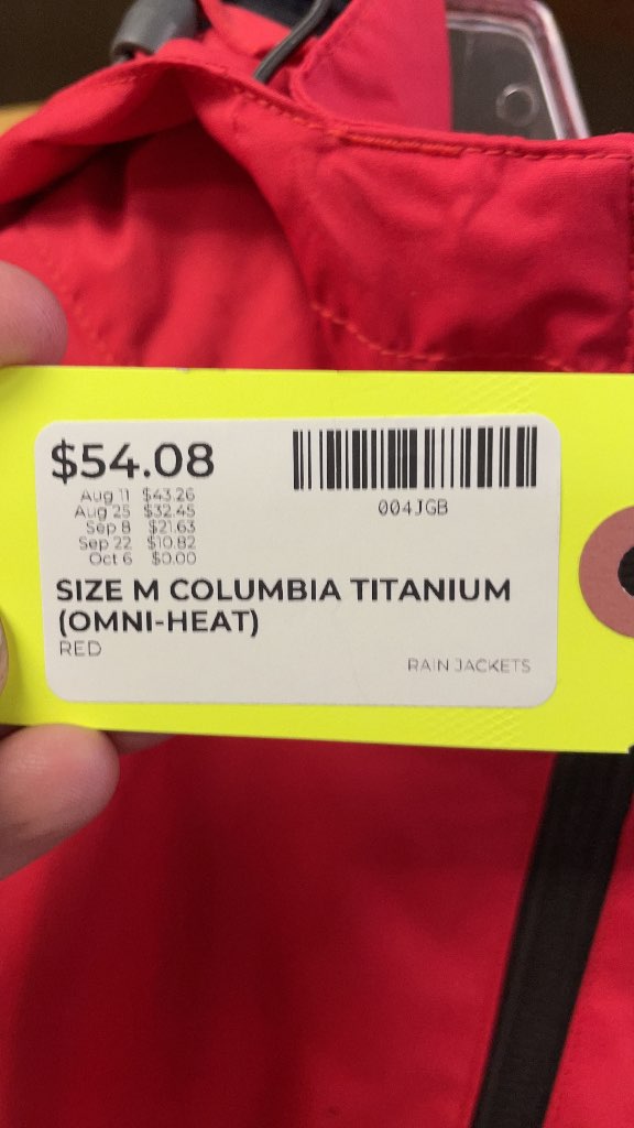 Medium Columbia Titanium Omni-Heat Rain Jacket