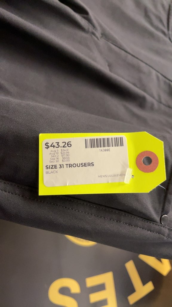 Men's Lululemon Trousers - Black, Size 31