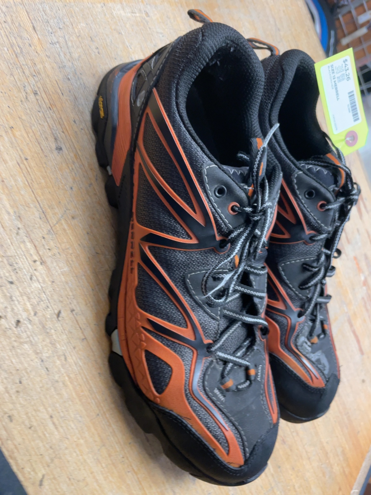 Merrell Hiking Shoes Size 12 Black/Orange