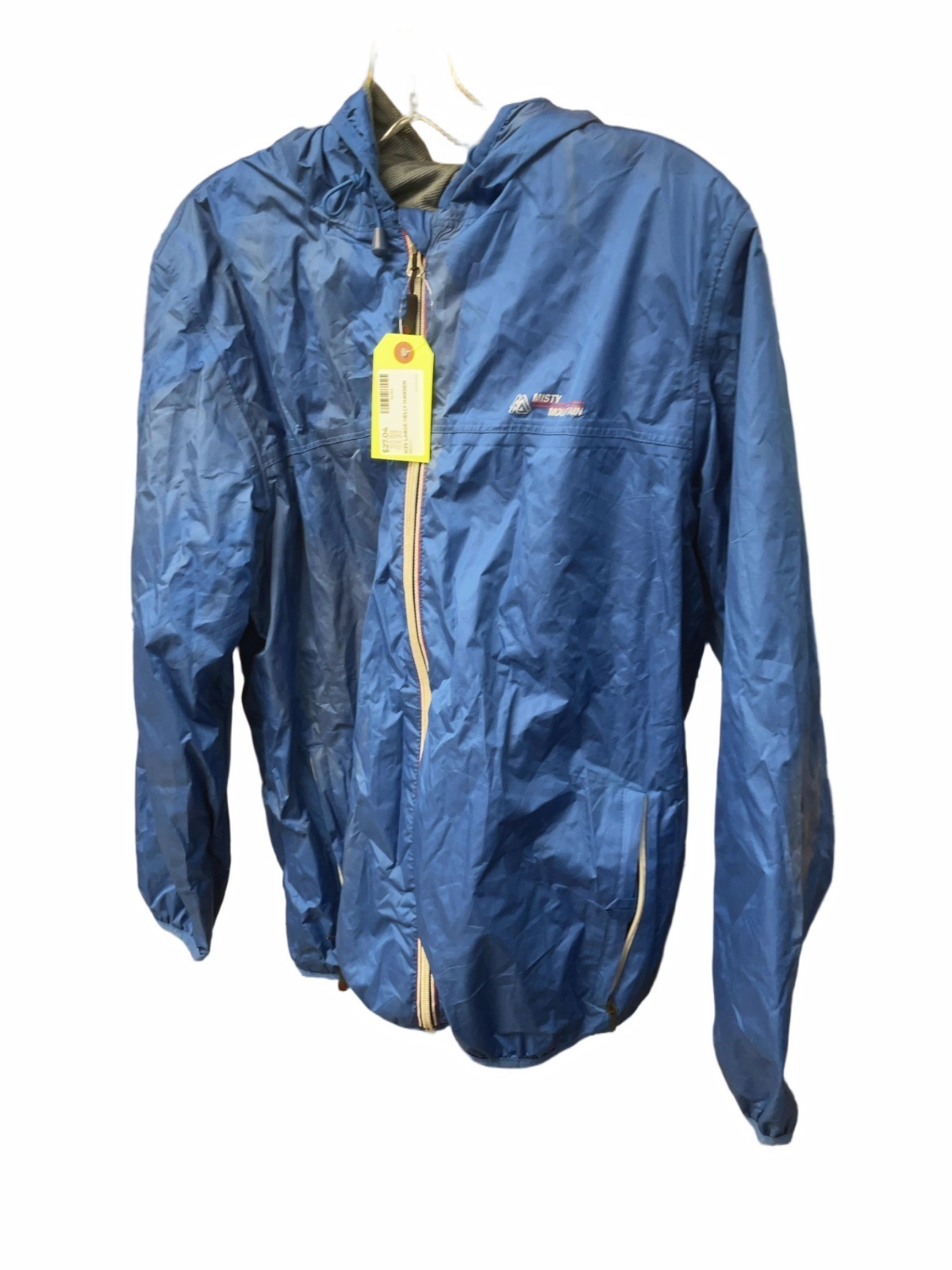 Misty Mountain Technical Performance Size L Blue Hooded Windbreaker - image 1