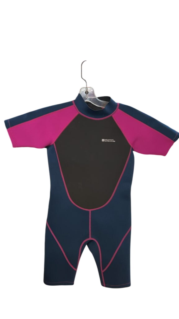 Mountain Warehouse Beach Junior Shorty Wetsuit Navy/Pink Good Condition 11-12 Yrs - image 1