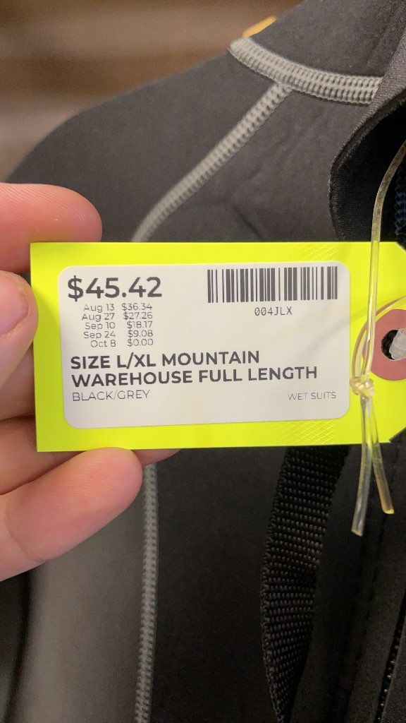 Mountain Warehouse Full Length Wetsuit - Black/Grey - L/XL