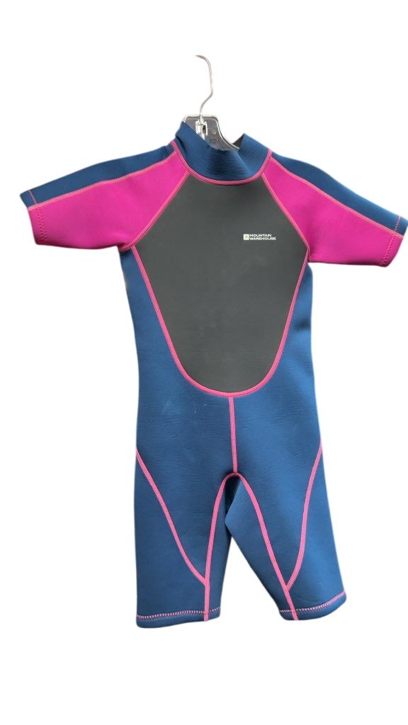 Mountain Warehouse Junior Shorty Wetsuit - Pink/Blue - Size 7/8 - image 1