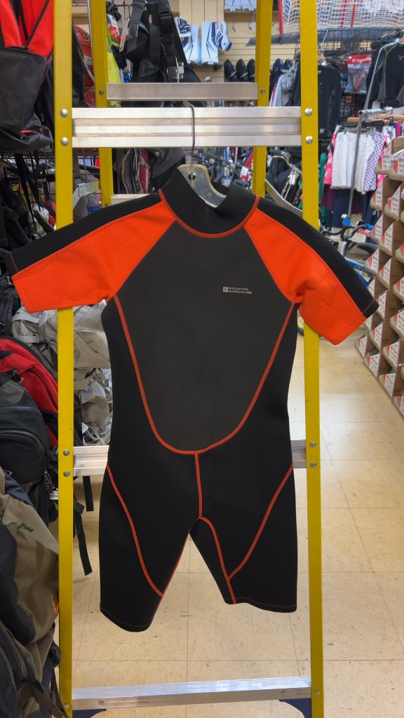 Mountain Warehouse Kids Shorty Wetsuit Black/Orange Good Condition Size 13