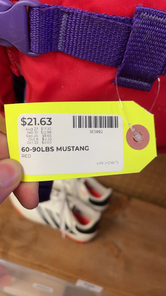 Mustang Life Jacket 60-90 lbs