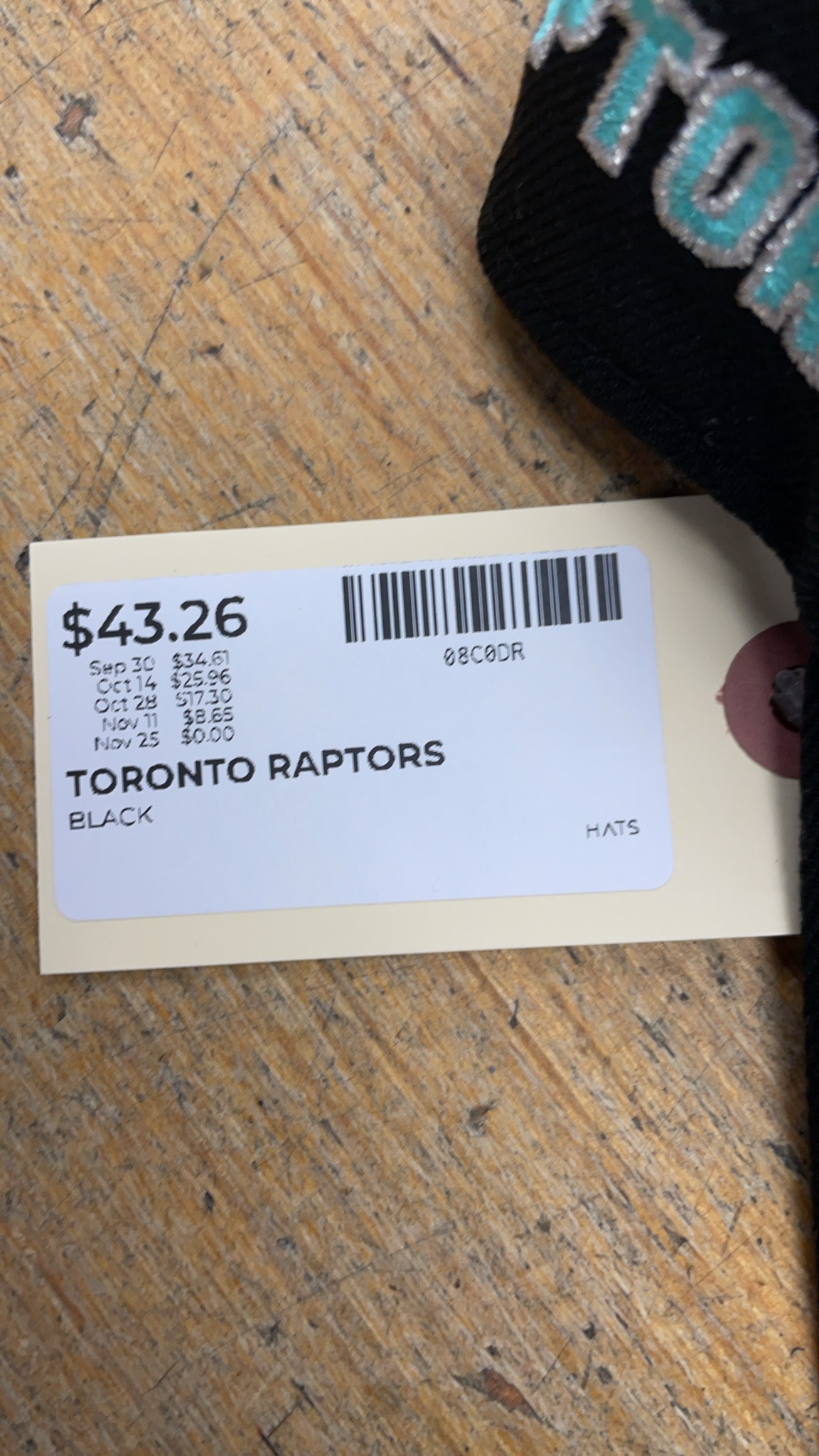 New Era 9FORTY Adjustable Toronto Raptors Hat Black