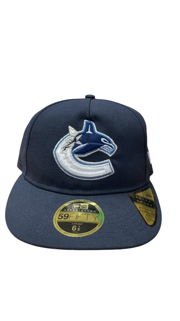 New Era Vancouver Canucks 59FIFTY Retro Crown Hat - Navy - Size 6 7/8 - image 1