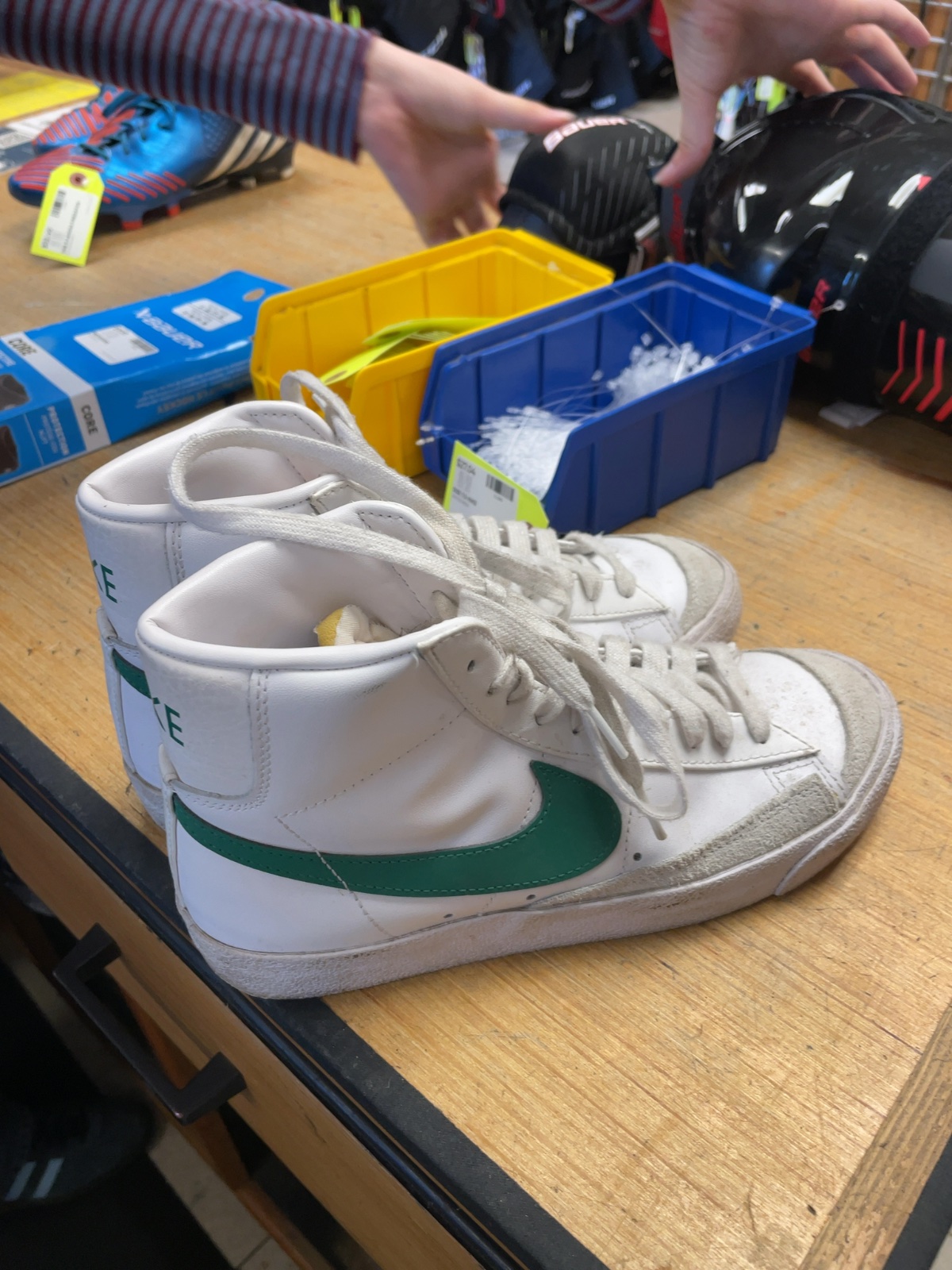 Nike Blazer Mid '77 High-Top Sneakers - White/Green - Size 7.5