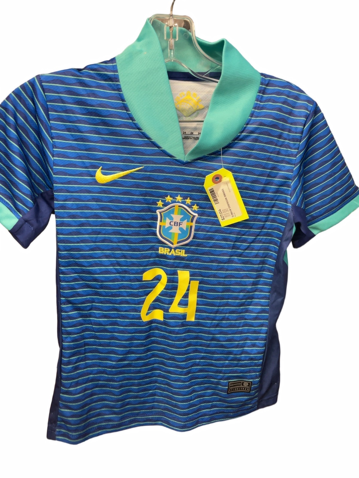 Nike Brazil Ederson #24 Soccer Jersey Size 24 - image 1