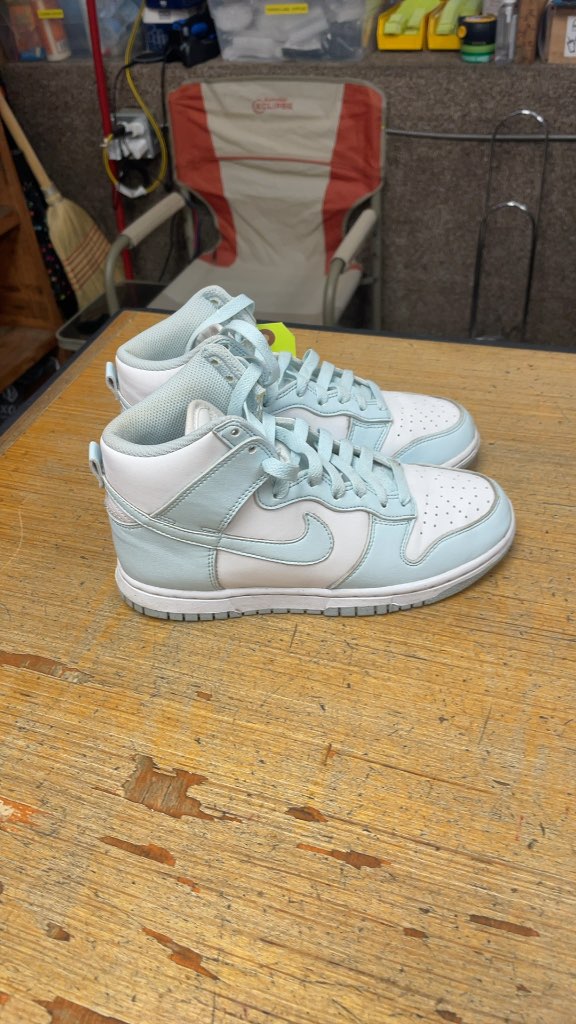 Nike Dunk High White/Blue Sneakers - Size 5.5